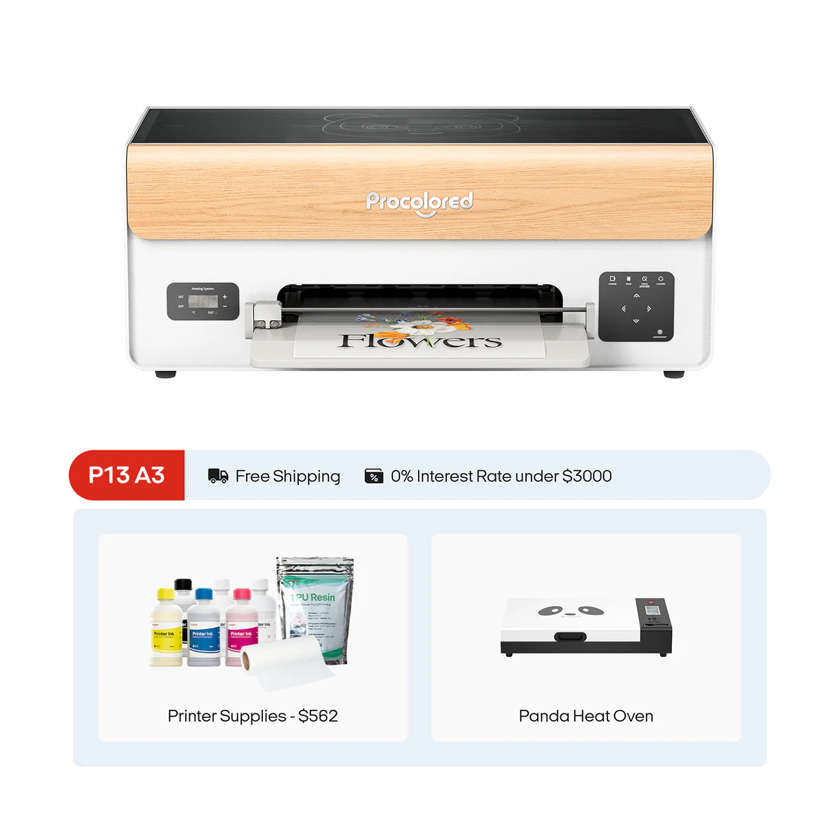 Procolored P13 DTF Printer 13" A3 XP600 Plus Oven