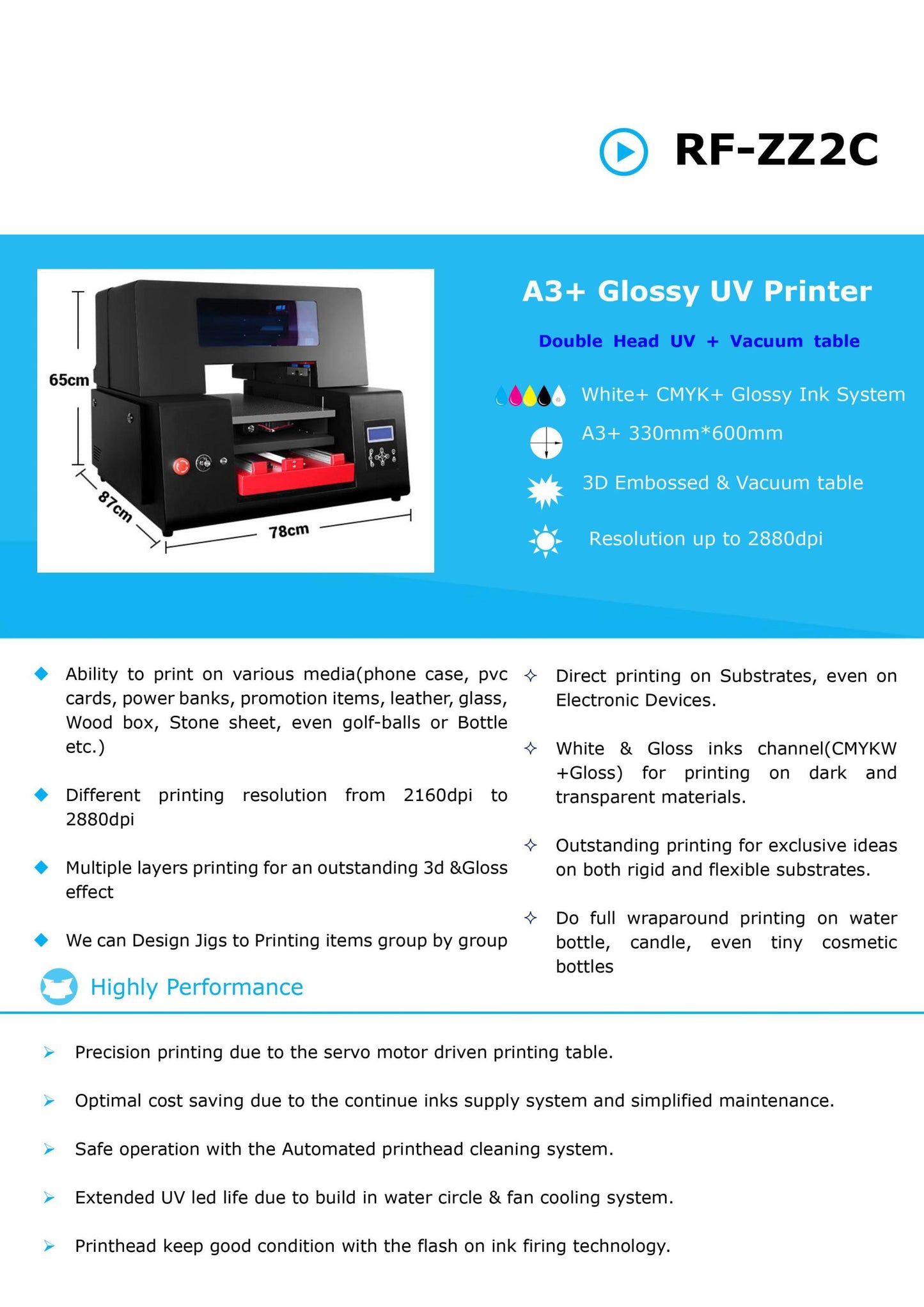 Refinecolor RF-ZZ2C A3+ 3360 UV Printer Starter Business Bundle Ready To Ship image 11