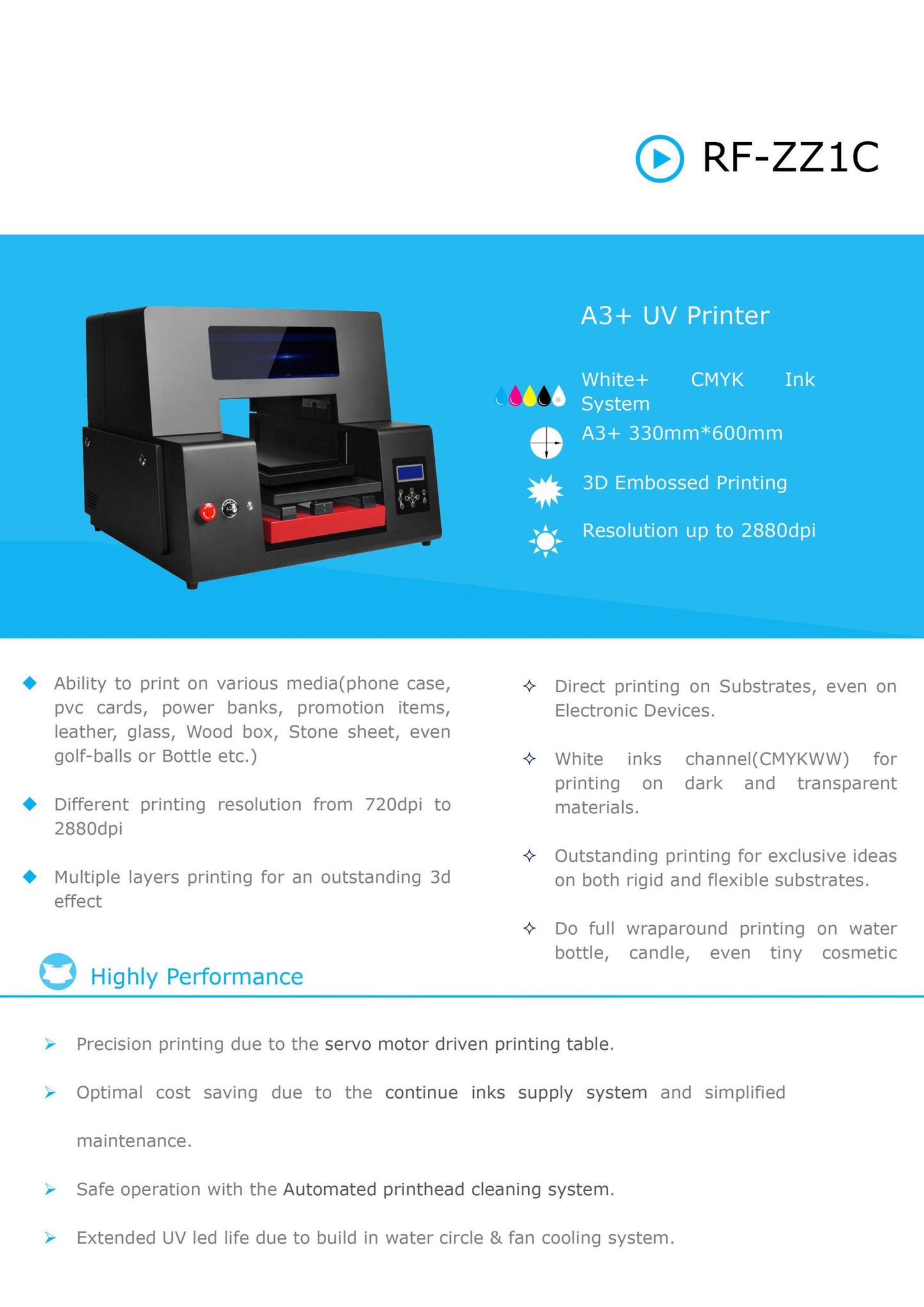 Refinecolor RF-ZZ1C UV Printer Starter Business Bundle Ready To Ship image 10