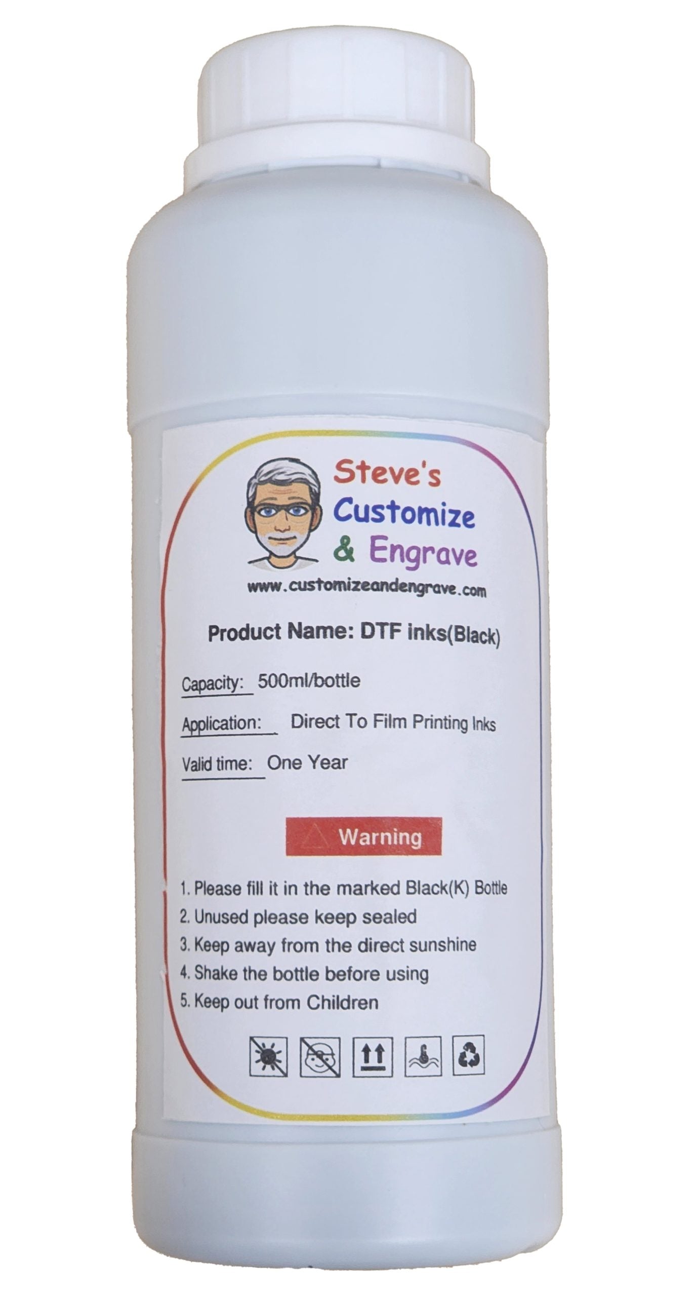 Black DTF Ink For Refinecolor DTF Printer 500ml image 0
