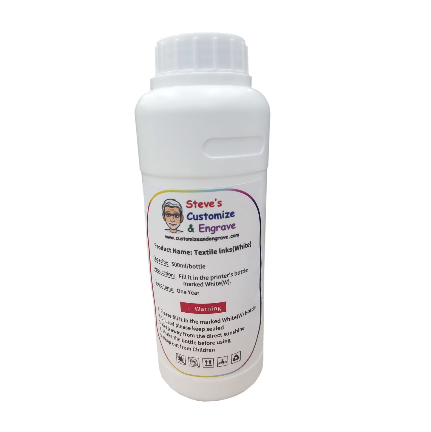 White Textile Ink For Refinecolor DTG Printer 500ml image 0