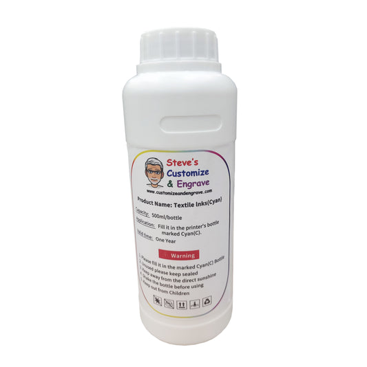 Cyan Textile Ink For Refinecolor DTG Printer 500ml image 0