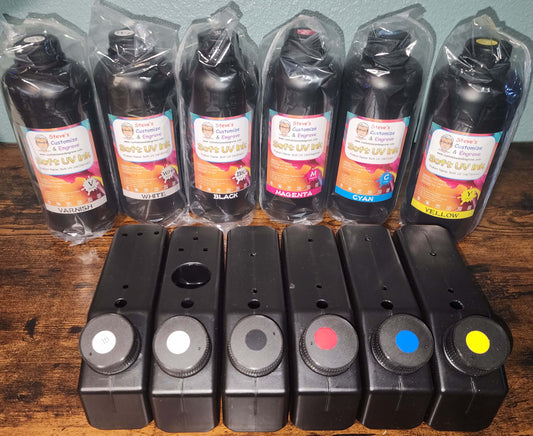 Set Of Six Soft Inks With Ink Tanks CMYKWV