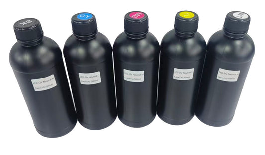 Set Of 5 CMYKW UV Neutral Ink For UV DTF Printer 500ml