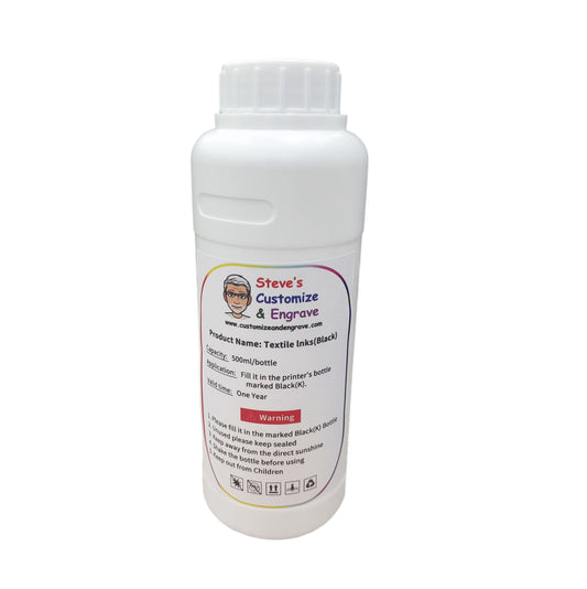 Black Textile Ink For Refinecolor DTG Printer 500ml image 0